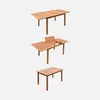 sweeek - Ausziehbarer Gartentisch aus Holz , 6 Stühle - Produktbild-Vorschau 3