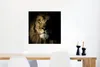 MuchoWow® Poster Löwe - Licht - Schwarz 50x50 cm - Produktbild-Vorschau 5