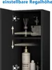 Hochschrank 110cm Schwarz Hochglanz Badschrank Seiteschrank Produktbild-Vorschau 3