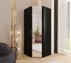 Eckkleiderschrank 192x80x46 cm Schwarz mit Spiegel – Produktbild-Vorschau 1
