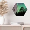 DEQORI Glasbild Echtglas 40x35 cm 'Polarlichter im Wald' Produktbild-Vorschau 4