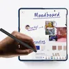 A hand is using a stylus to draw on a tablet screen, which displays a mood board with images and text. Náhled obrázku produktu