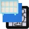 A collage of vacuum cleaner filters in different layers and colors. Produktbild-Vorschau