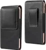 Two views of a black leather phone holster with a belt loop. Produktbild-Vorschau