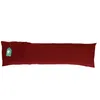 A long, red body pillow is laid out horizontally on a white background. Produktbild-Vorschau