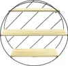 Etagère murale "Circle" en métal noir, 3 étagères en bois, Voir les images du produit 2