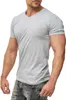 Mivaro Herren T-Shirt 3er Pack V-Ausschnitt Grau meliert - Produktbild-Vorschau 2