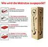 Instructions for unpacking a mattress, with illustrations and text. Produktbild-Vorschau