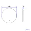Technical drawing of a round LED mirror with dimensions. Produktbild-Vorschau