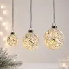 3er Set LED Hängedeko Kugeln Frosty Glitter 10 + 12 + 15cm Produktbild-Vorschau 4