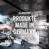 A close-up view of a person's hands working on industrial machinery, with overlaid text promoting "Produkte Made in Germany" and the brand "Alberts". Produktbild-Vorschau