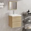 vidaXL Armoire sous lavabo avec lavabo miroir chêne Sonoma Voir les images du produit 2