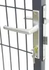A close-up view of a gate handle and lock mechanism. Produktbild-Vorschau
