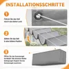 Tenda da sole a onde, grigio chiaro, 2x3 m, retrattile con Anteprima dell’immagine prodotto 8