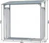 A metal firewood rack with a roof, shown against a white background with dimensions indicated. Produktbild-Vorschau