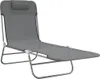 A gray foldable lounge chair on a white background. Produktbild-Vorschau