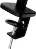 Close-up of a black metal clamp mechanism for a monitor arm. Podgląd zdjęcia produktu