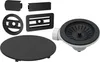 A collection of black kitchen sink accessories, including a drainer, strainer, and other components, arranged on a white background. Podgląd zdjęcia produktu