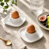 4er Set Eierbecher aus Keramik – Weiß, stapelbar & Produktbild-Vorschau 2