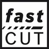 The image shows the words "fast" and "CUT" separated by a dashed line, within a black border. Voir les images du produit