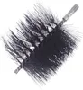 A black chimney brush with a silver metal threaded end, isolated on a white background. Produktbild-Vorschau