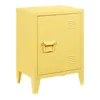 A yellow metal nightstand with a single door and a handle. Produktbild-Vorschau