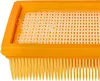 Close-up of an orange air filter with yellow pleats. Produktbild-Vorschau