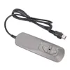 A gray remote control with two buttons for a recliner chair is shown on a white background. Produktbild-Vorschau