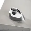 A close-up view of a chrome-plated faucet with a textured aerator, mounted on a brushed stainless steel surface. Podgląd zdjęcia produktu