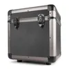 A black and silver record case with metal trim and latches, shown from a slightly elevated front-left angle against a white background. Produktbild-Vorschau