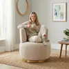 LVHOM Fauteuil pivotant avec socle métallique, Fauteuil de Voir les images du produit 1
