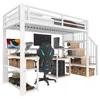 Hochbett 90 x 200 cm mit Schreibtisch, Stauraumtreppe, Produktbild-Vorschau 7