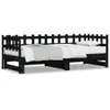 Rozkládací postel černá 2x(80x200) cm Masivní borovicové Náhled obrázku produktu 1