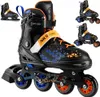 A set of inline skates and hockey skates, with multiple views shown. Voir les images du produit