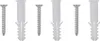 A set of screws and wall plugs on a white background. Náhľad obrázku produktu