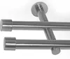 BASIT® Gardinenstange Set Edelstahl Look Metall Ø 19mm zur Produktbild-Vorschau 1