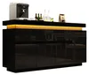 MODFU Hochglanz-Sideboard Schwarz,Kommode mit 2 Schubladen Produktbild-Vorschau 10