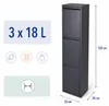 Contenitore per rifiuti Relaxdays, con 3 scomparti, Anteprima dell’immagine prodotto 4