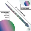 A 3D printed snake toy with a gradient color scheme, shown with measurement and descriptive text. Voir les images du produit