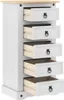 vidaXL Comodino  Bianco 53 x 39 x 103 cm Legno massello di Anteprima dell’immagine prodotto 5