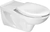 A white wall-mounted toilet seat with the lid closed, shown from a side angle against a white background. Anteprima dell’immagine prodotto