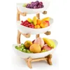 3 Stöckig Obst Etagere Obstkorb Holz Obstschale Modern Produktbild-Vorschau 1