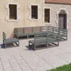 Cloris Designermöbel 9-tlg. Garten-Lounge-Set Grau Kiefer Produktbild-Vorschau 1