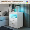 Noční stolek HOMCOM s LED osvětlením a nabíjecí stanicí, 45 Náhled obrázku produktu 5