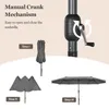 An instructional image showing the steps to open a patio umbrella. Podgląd zdjęcia produktu