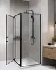 BELIANI Duschkabine Schwarz aus Sicherheitsglas Aluminium Produktbild-Vorschau 2