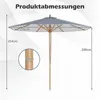 COSTWAY Sonnenschirm φ270cm, Gartenschirm aus Holz, Produktbild-Vorschau 3