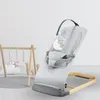 Verstellbare Babywippe mit Spielbogen – Leinenstoff - grau Produktbild-Vorschau 5