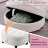 Rozkładana sofa 2 w 1 w kolorze beżowym z pufą z schowkiem, Podgląd zdjęcia produktu 6