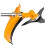 Close-up of a string trimmer head with a blade and safety guard. Produktbild-Vorschau